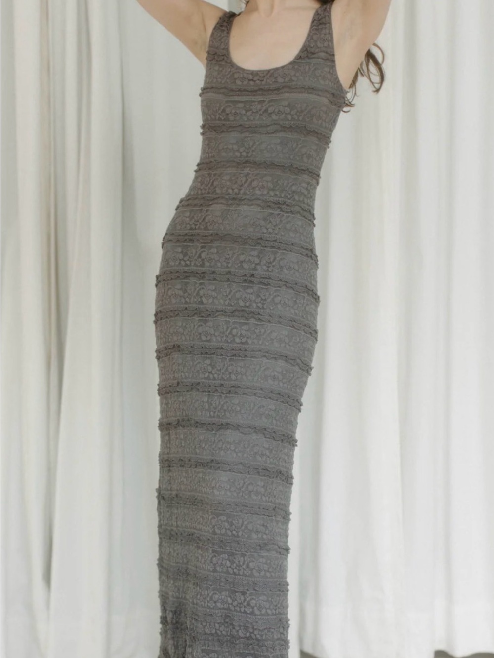 NWT $98 Max Studio / Max Edition Ivory Lace Sleeveless Maxi Dress, Medium - Picture 8 of 8